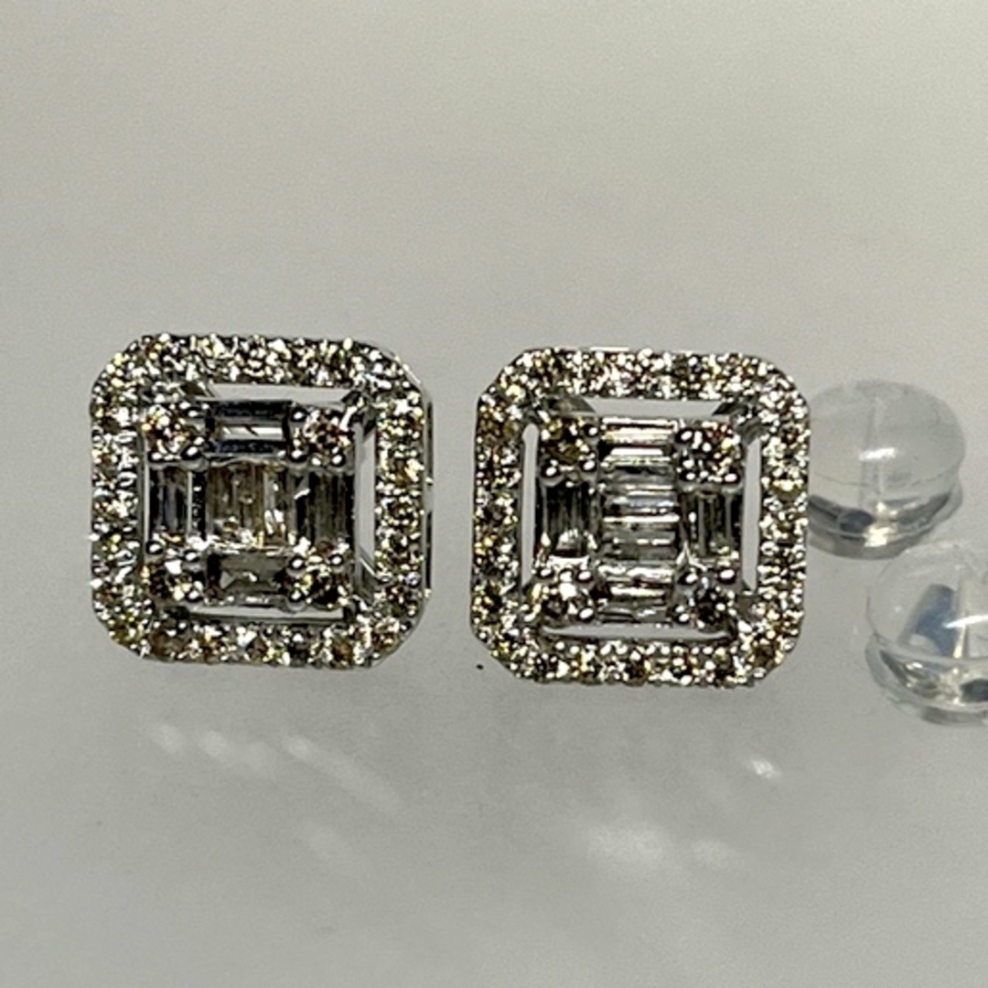 K18WG ダイヤモンド ピアス 0.16CT