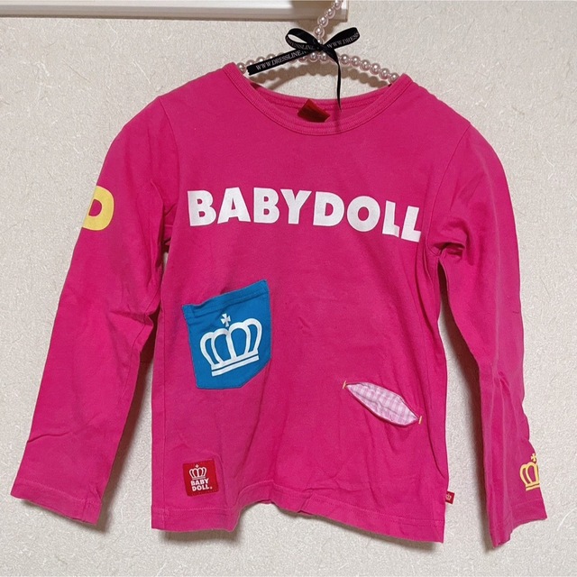 BABYDOLL(ベビードール)のBABY DOLL 120 フェイクポケットロンＴ キッズ/ベビー/マタニティのキッズ服女の子用(90cm~)(Tシャツ/カットソー)の商品写真