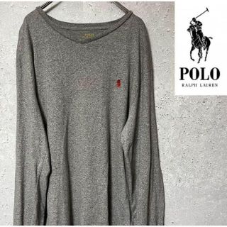 ポロラルフローレン(POLO RALPH LAUREN)のPOLO ポロ ラルフローレン 長袖 ロンＴ Vネック ビッグ ゆるダボ L(Tシャツ/カットソー(七分/長袖))