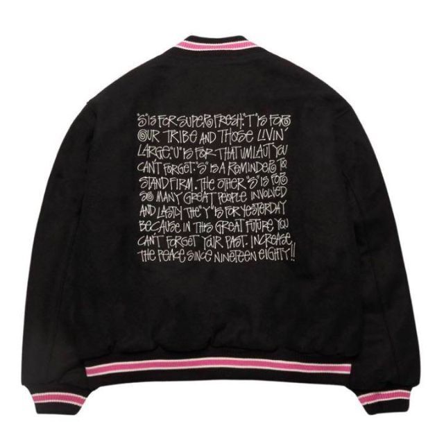 色々な 新品同様 STUSSY S TALK MELTON VARSITY JACKET