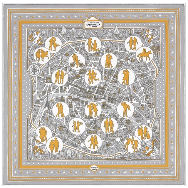 Hermes  新パリの恋人 バンダナ カレ55 スカーフ55×55cm付属品