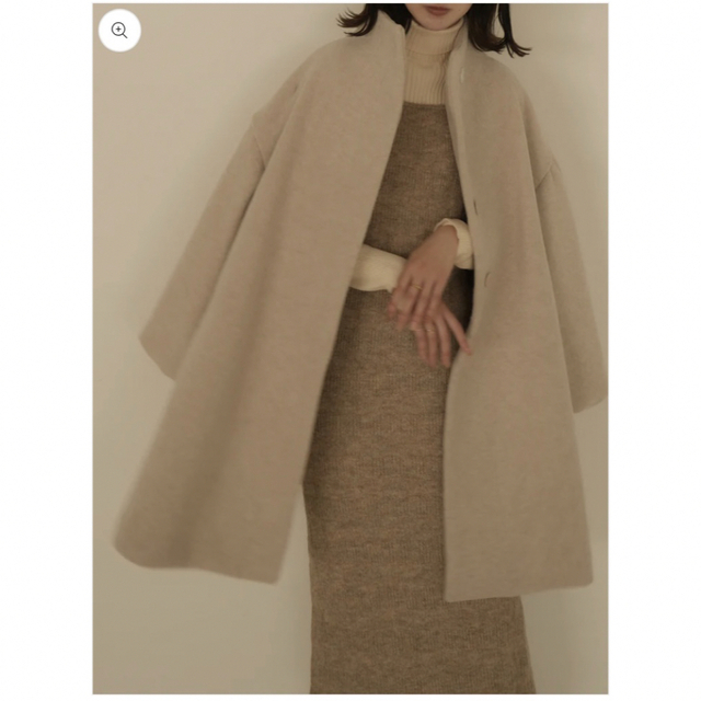 eaphi standcollar volume midi coat / コートなし生地の厚さ