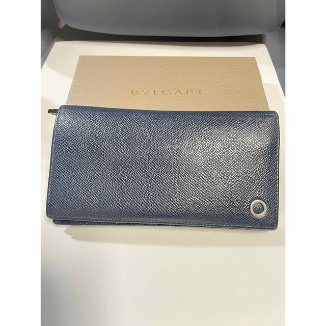 BVLGARI ブルガリ メンズ 長財布 ネイビー