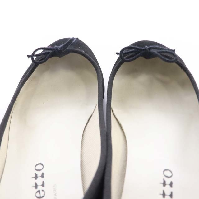 repetto(レペット)のレペット フラットバレエシューズ リボン スエード 24.0cm 黒 ブラック レディースの靴/シューズ(バレエシューズ)の商品写真