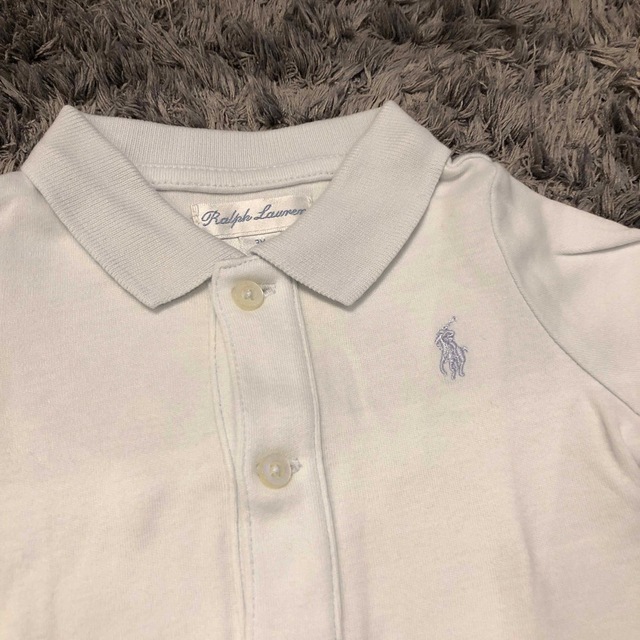 Ralph Lauren(ラルフローレン)の美品　ラルフローレン　3M 60センチ　水色　ブルー　半袖ロンパース  赤ちゃん キッズ/ベビー/マタニティのベビー服(~85cm)(ロンパース)の商品写真