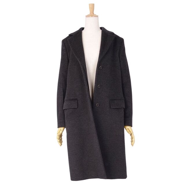 極美品 マックスマーラ Max Mara コート チェスターコート ロングコート ウール アウター レディース イタリア製 JI36 USA2 FB34 GB4(S相当) ダークグレー