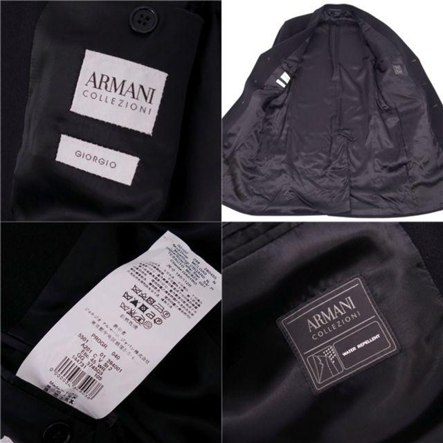 ARMANI COLLEZIONI(アルマーニ コレツィオーニ)の美品 アルマーニ コレッツォーニ ARMANI COLLEZIONI コート チェスターコート ロングコート ウール カシミヤ アウター メンズ  54(XL相当) ブラック メンズのジャケット/アウター(その他)の商品写真