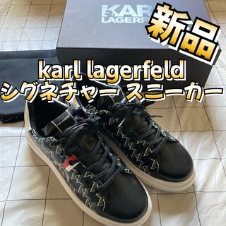 カールラガーフェルド(Karl Lagerfeld)の新品　Karl Lagerfeld モノグラム　レザースニーカー　43(スニーカー)