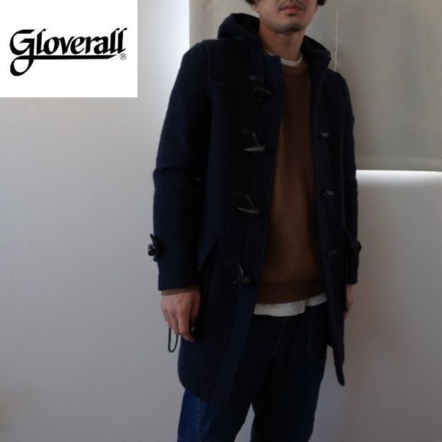 gloverallメンズフード付きレッドダッフルコートL