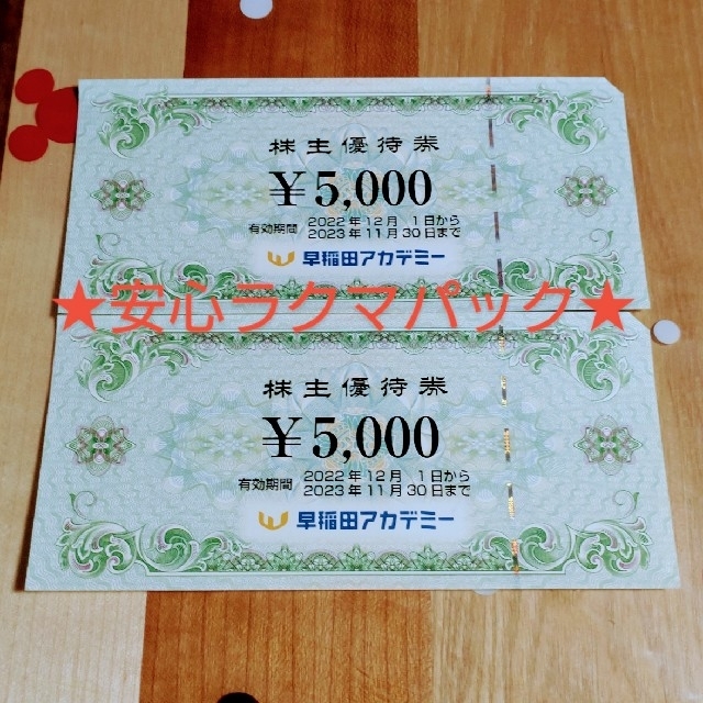 早稲田アカデミー　株主優待　10000円分