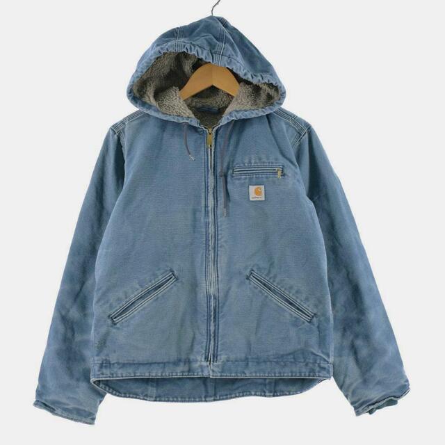 carhartt(カーハート)の古着 カーハート Carhartt デトロイトジャケット フード付き ダック地ワークジャケット レディースM /eaa298498 レディースのジャケット/アウター(その他)の商品写真