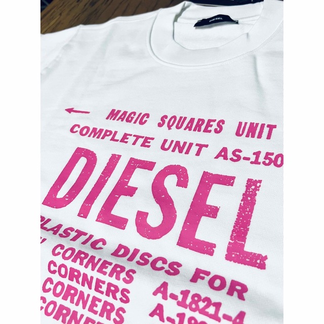 新品 M DIESEL ブランド ロゴ トレーナー スウェット S3 白