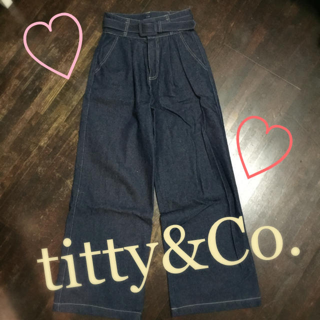 titty&co(ティティアンドコー)のtitty&Co. デニムワイドパンツ レディースのパンツ(デニム/ジーンズ)の商品写真