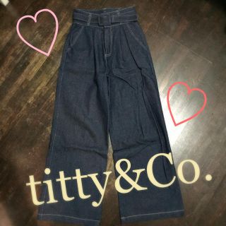 ティティアンドコー(titty&co)のtitty&Co. デニムワイドパンツ(デニム/ジーンズ)