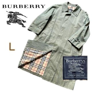 バーバリー(BURBERRY)の【ヴィンテージ】バーバリー　ステンカラーコート　玉虫　L　ノバチェック(トレンチコート)