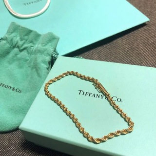 Tiffany & Co. - 美品　希少　高級　ティファニー　ツイスト　ロープチェーンブレスレット  k14
