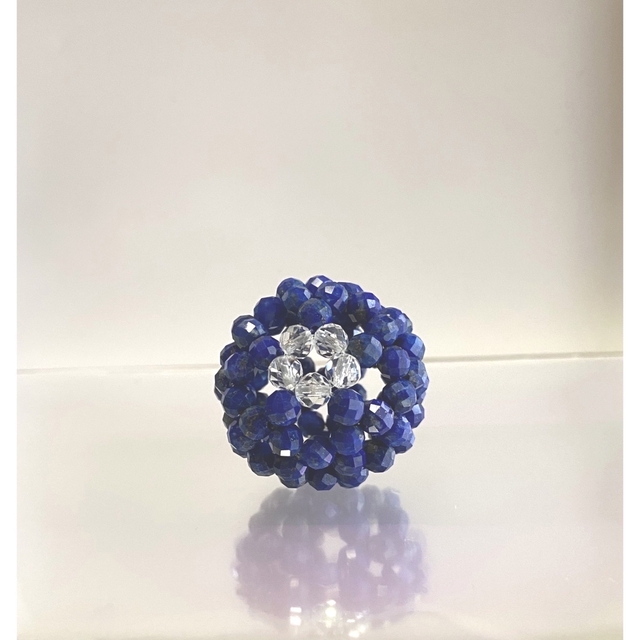 神聖幾何学フラーレン ラウンドカット水晶AAA ラピスラズリAA++ 4mm玉