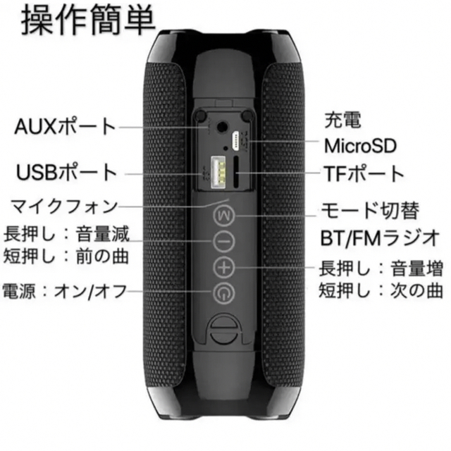 【新品・動作確認済】Bluetooth スピーカー ブルー 青 スマホ/家電/カメラのオーディオ機器(スピーカー)の商品写真