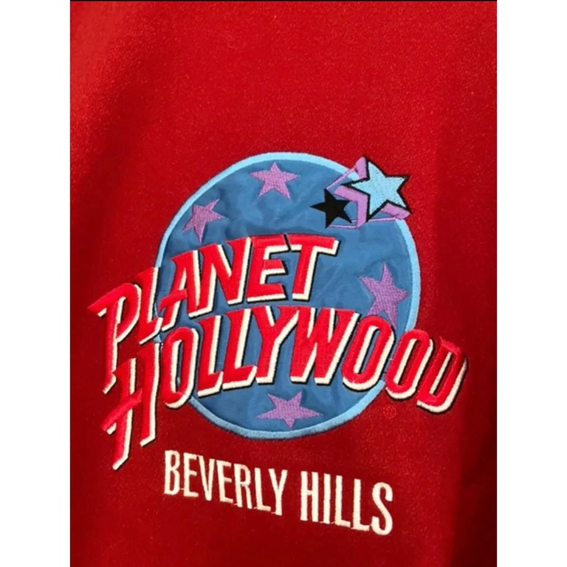 【希少】90's planet hollywood スタジャン　XL レッド