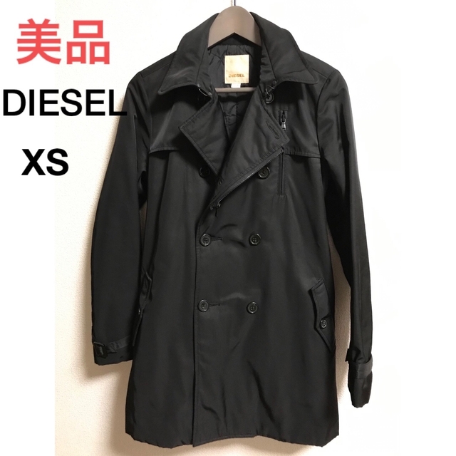 美品　diesel ディーゼル　ナイロンコート　トレンチ　ブラック　XS