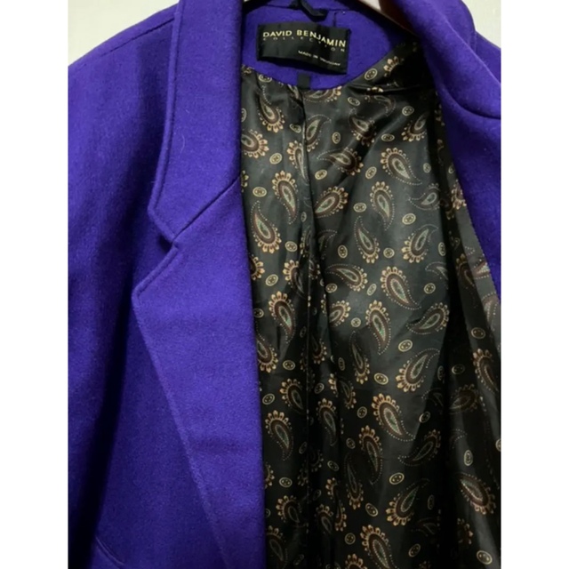 【希少】vintage ダブルブレストチェスターコート　パープル メンズのジャケット/アウター(チェスターコート)の商品写真