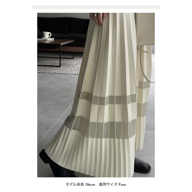 willfully sheer lame hem pleats knit SK レディースのスカート(ロングスカート)の商品写真