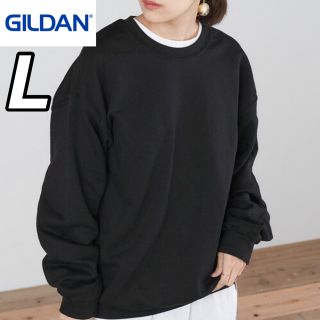 ギルタン(GILDAN)の新品 ギルダン 8oz トレーナー スウェット 裏起毛 黒 ブラック L(スウェット)