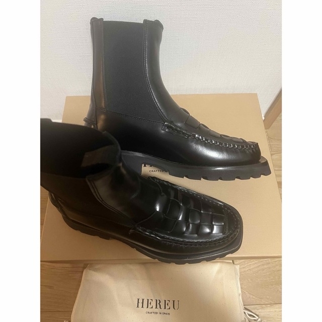 新品 HEREU ALDA ウーブン チェルシー レザーブーツ 36 23cm 多様な