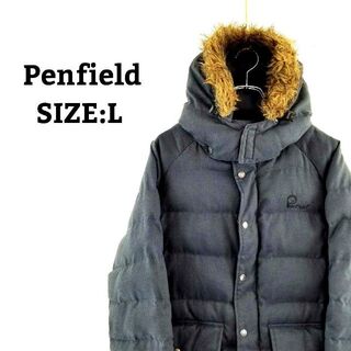 ペンフィールド(PEN FIELD)のペンフィールド L ファー 中綿 コート ジャケット ワンポイント 刺繍 グレー(その他)