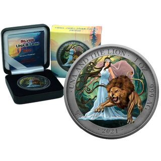 【特価】2021　ウナとライオン　カラー　ミスティックフォレスト　銀貨　コイン(貨幣)