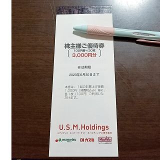 ユナイテッドスーパーマーケット　株主優待　3000円分(ショッピング)