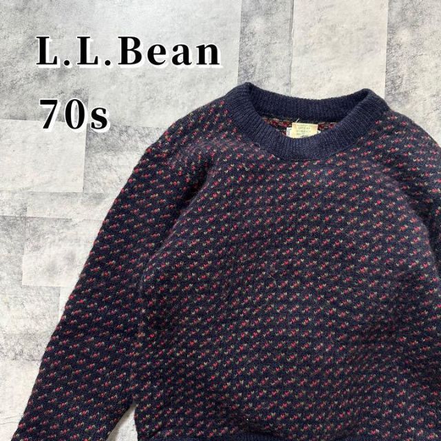 80s LLbean バーズアイニット レディース ラージ