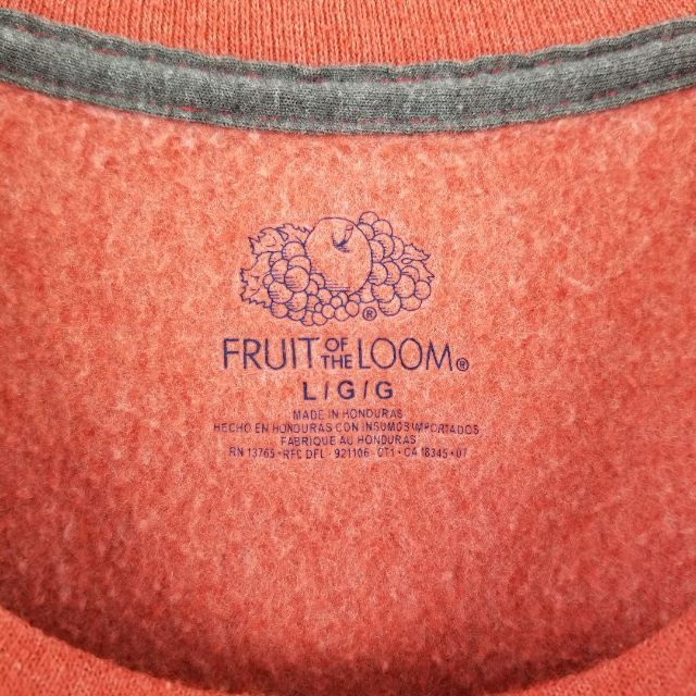 FRUIT OF THE LOOM(フルーツオブザルーム)のレア 90s FRUIT OF THE LOOM スウェット ボルドー デカロゴ メンズのトップス(スウェット)の商品写真