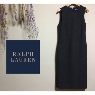 ラルフローレン(Ralph Lauren)のラルフ ローレン ヘリンボーン柄　 ノースリーブ ワンピース　インパクト21社製(ひざ丈ワンピース)