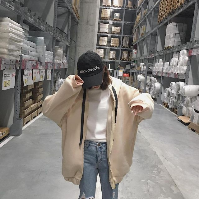 ビッグパーカー 韓国 流行り フード ゆったり カジュアル かわいい | フリマアプリ ラクマ