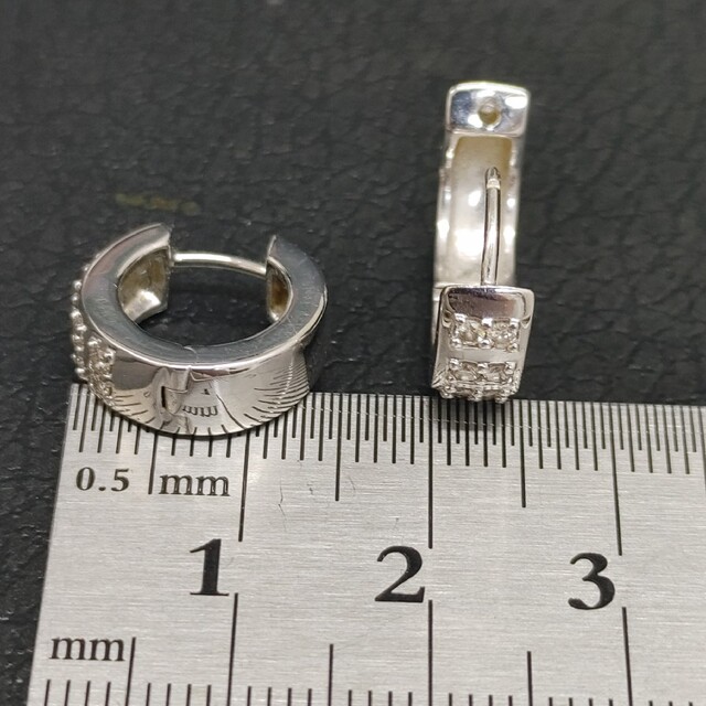 (C12-32)PWG9 K9 ダイヤモンド フープ ピアスジュエリーマキ