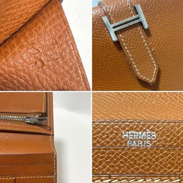 良品 HERMES  エルメス ベアン 長財布 ユニセックス H刻印