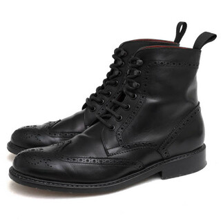 ディメッラ／DI MELLA レースアップブーツ シューズ 靴 メンズ 男性 男性用レザー 革 本革 ブラック 黒  レザーソール ウイングチップ カントリーブーツ ウイングチップ(ブーツ)