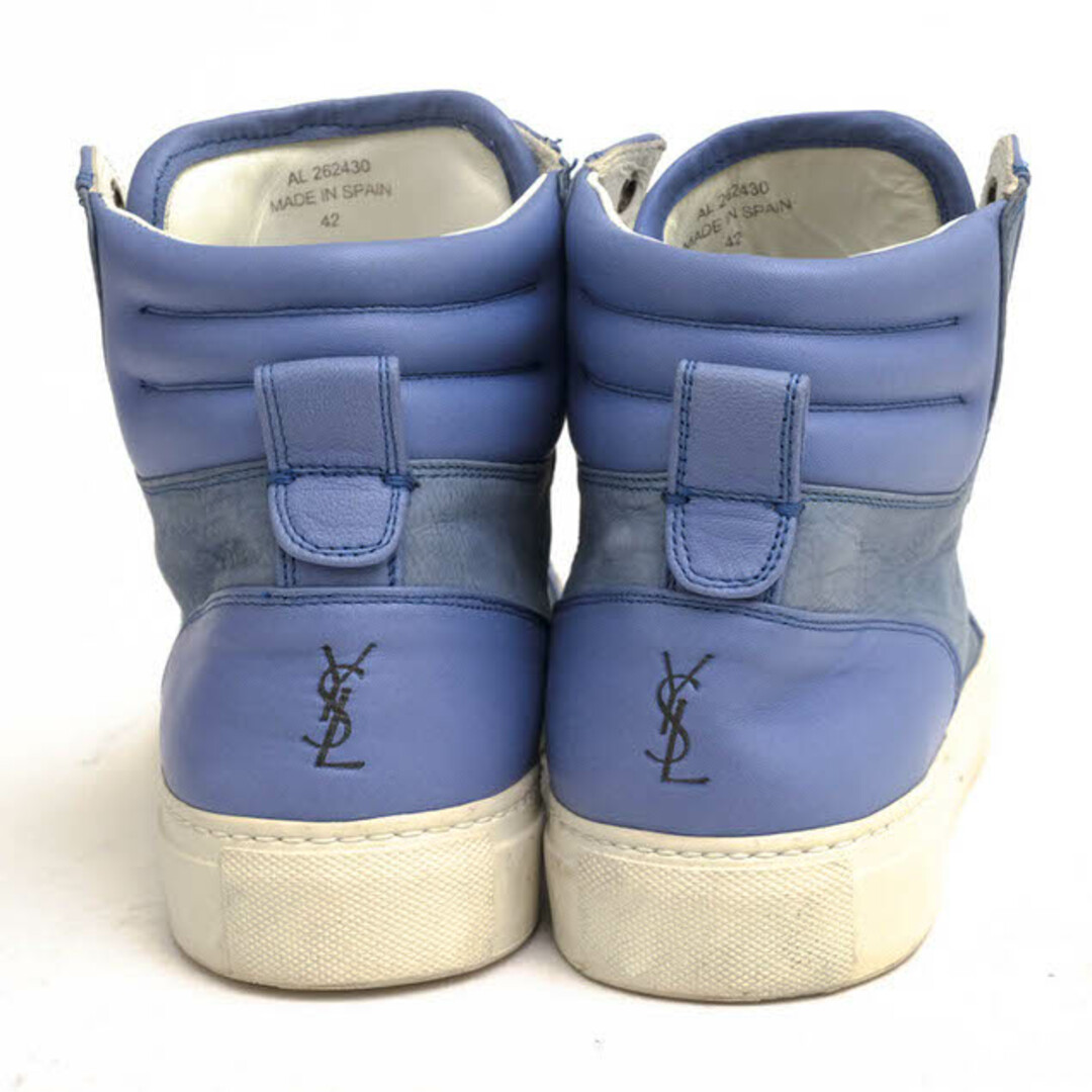 サンローラン/YVES SAINT LAURENT シューズ スニーカー 靴 ハイカット メンズ 男性 男性用レザー 革 本革 ブルー 青 AL262430 YSLロゴ
