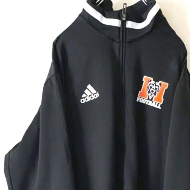 adidas(アディダス)のアディダス NFLベアーズ ジップジャケットブラック 黒色 XL 古着 メンズのジャケット/アウター(ブルゾン)の商品写真