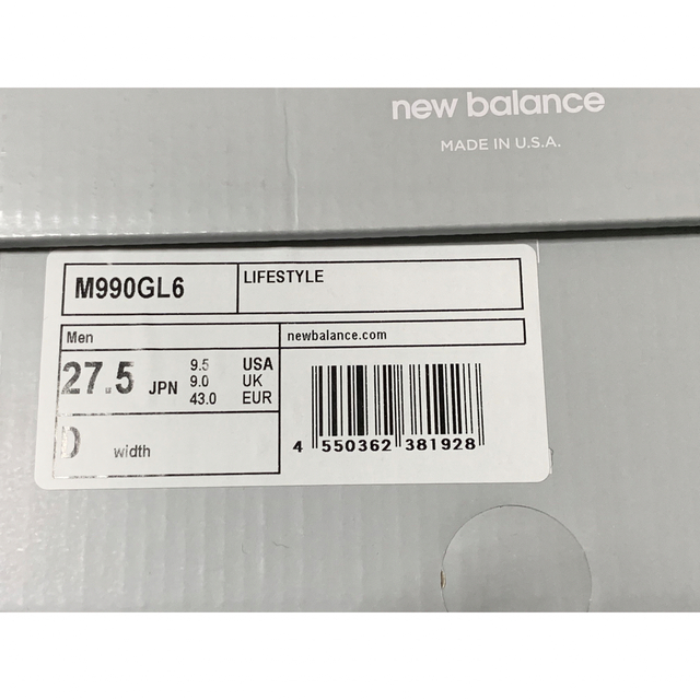New Balance(ニューバランス)の27.5cm New Balance M990GL6 990V6 ニューバランス メンズの靴/シューズ(スニーカー)の商品写真