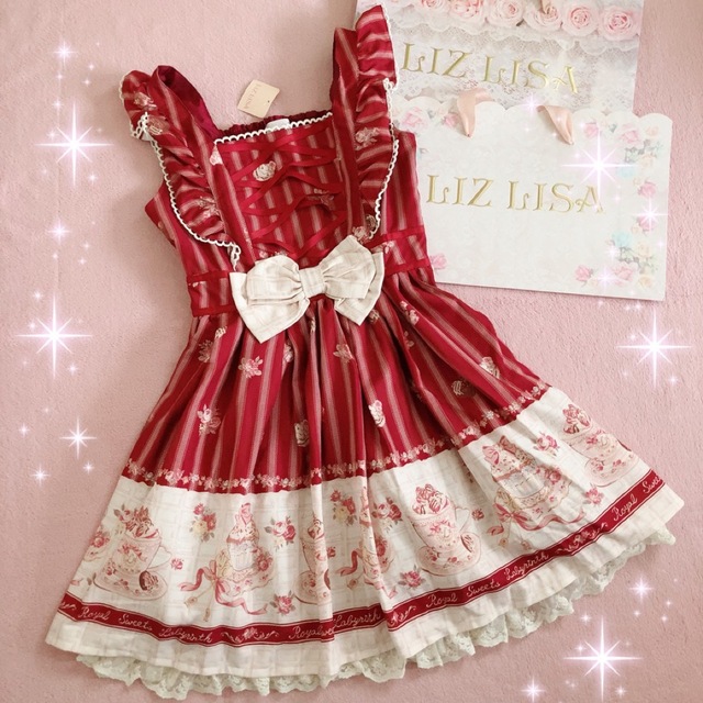 リズリサ ❤︎ LIZALISA ジャンスカ ワンピース ボルドー 新品