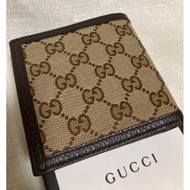 未使用】GUCCI グッチ 折り財布 二つ折り gg スプリーム キャンバス-