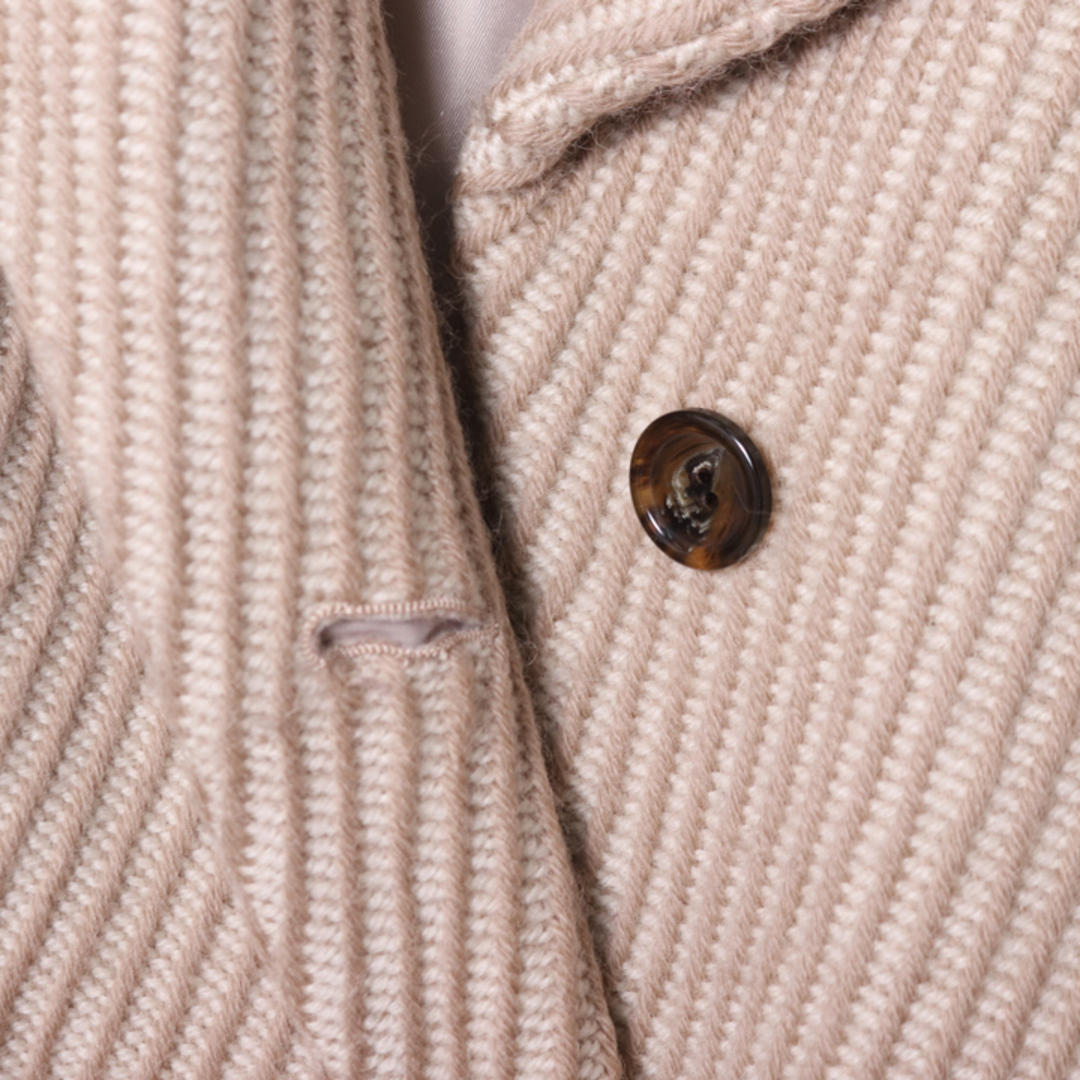 UNTITLED(アンタイトル)のアンタイトル ロングコート ビッグカラー ストライプ アウター 日本製 ウール100% レディース 1サイズ ベージュ UNTITLED レディースのジャケット/アウター(その他)の商品写真