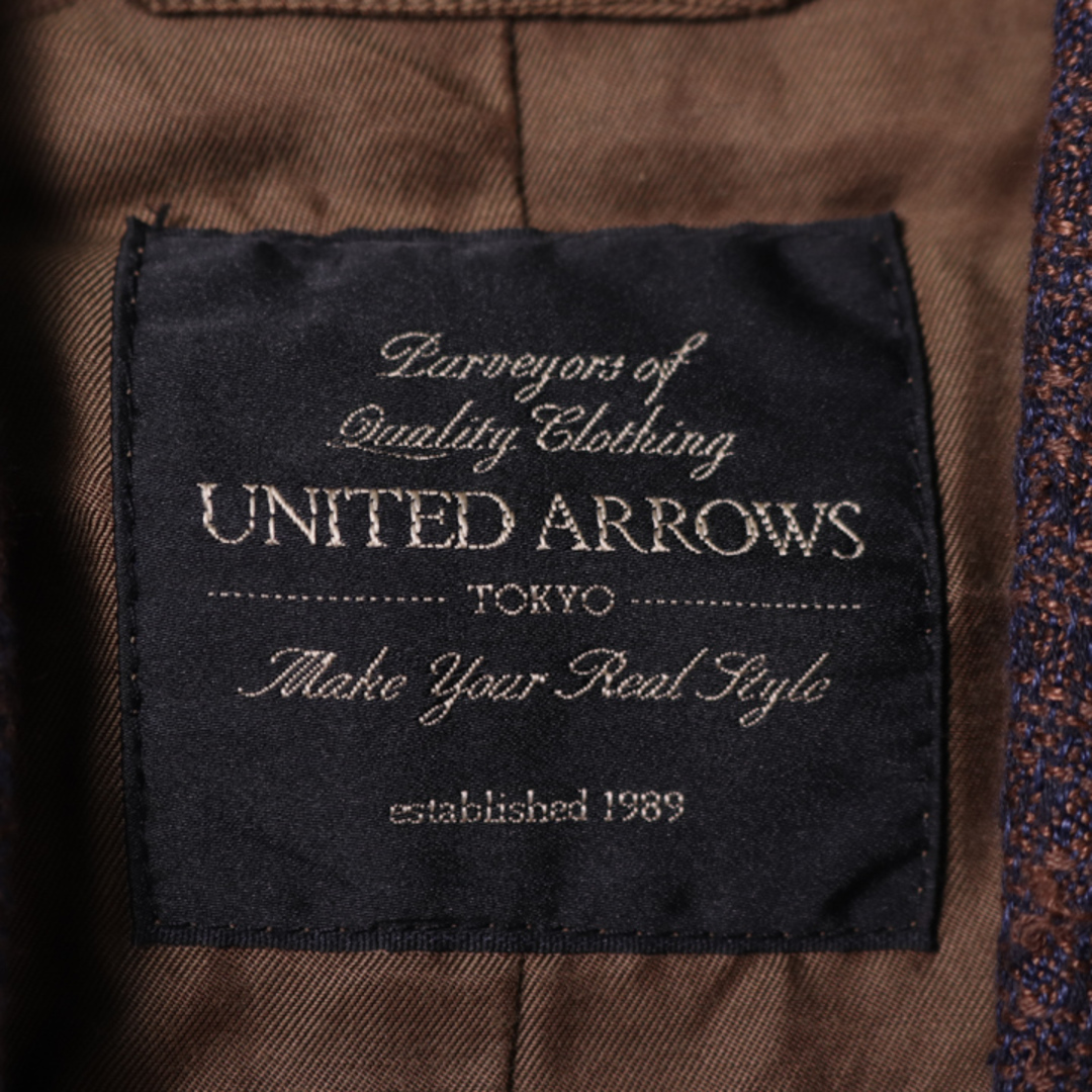 UNITED ARROWS(ユナイテッドアローズ)のユナイテッドアローズ コート チェック柄 ジャケット アウター 麻混 メンズ XSサイズ ブラウン UNITED ARROWS メンズのジャケット/アウター(その他)の商品写真