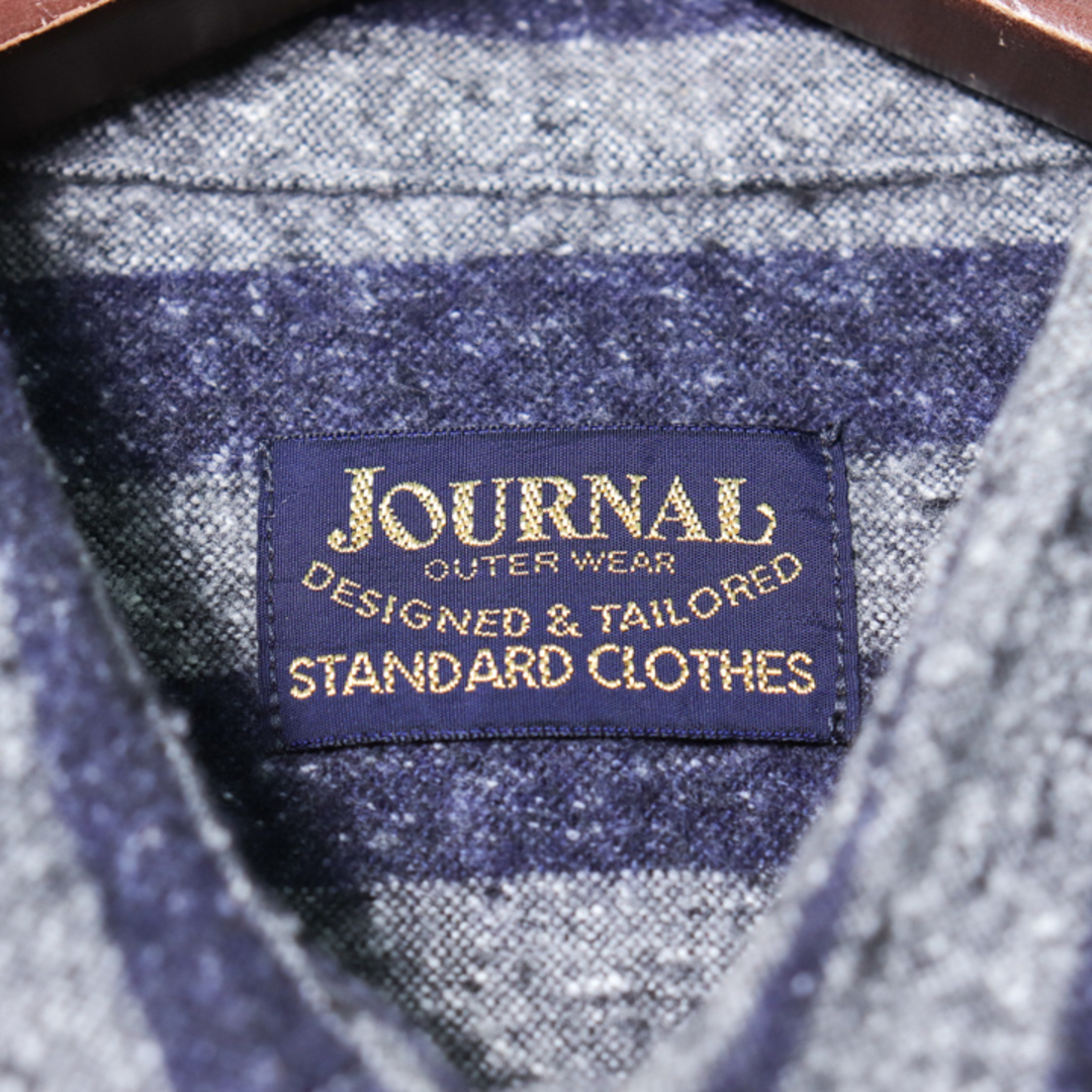 JOURNAL STANDARD(ジャーナルスタンダード)のジャーナルスタンダード 長袖シャツ ボーダー 胸ポケット トップス 日本製 メンズ Lサイズ ネイビー JOURNAL STANDARD メンズのトップス(シャツ)の商品写真