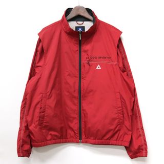 ルコックスポルティフ(le coq sportif)のルコックスポルティフ ジップアップブルゾン ゴルフウェア スイングトップ 裏起毛 アウター メンズ Sサイズ レッド le coq sportif(ブルゾン)