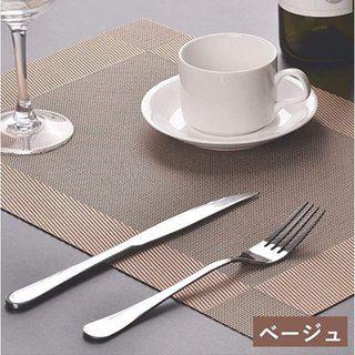 北欧スタイル ランチョンマット テーブルマット ベージュ 2枚セット(テーブル用品)