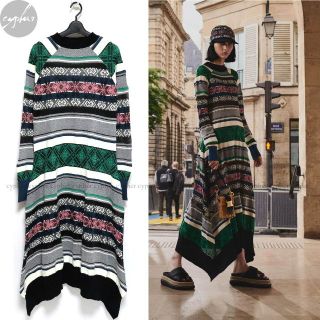 woolknitGrosgraindress サカイ ニット ワンピース