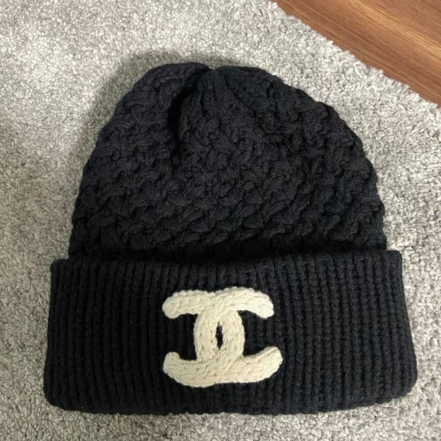 10%OFFクーポン 【CHANEL】ニット帽 ウール+カシミヤ